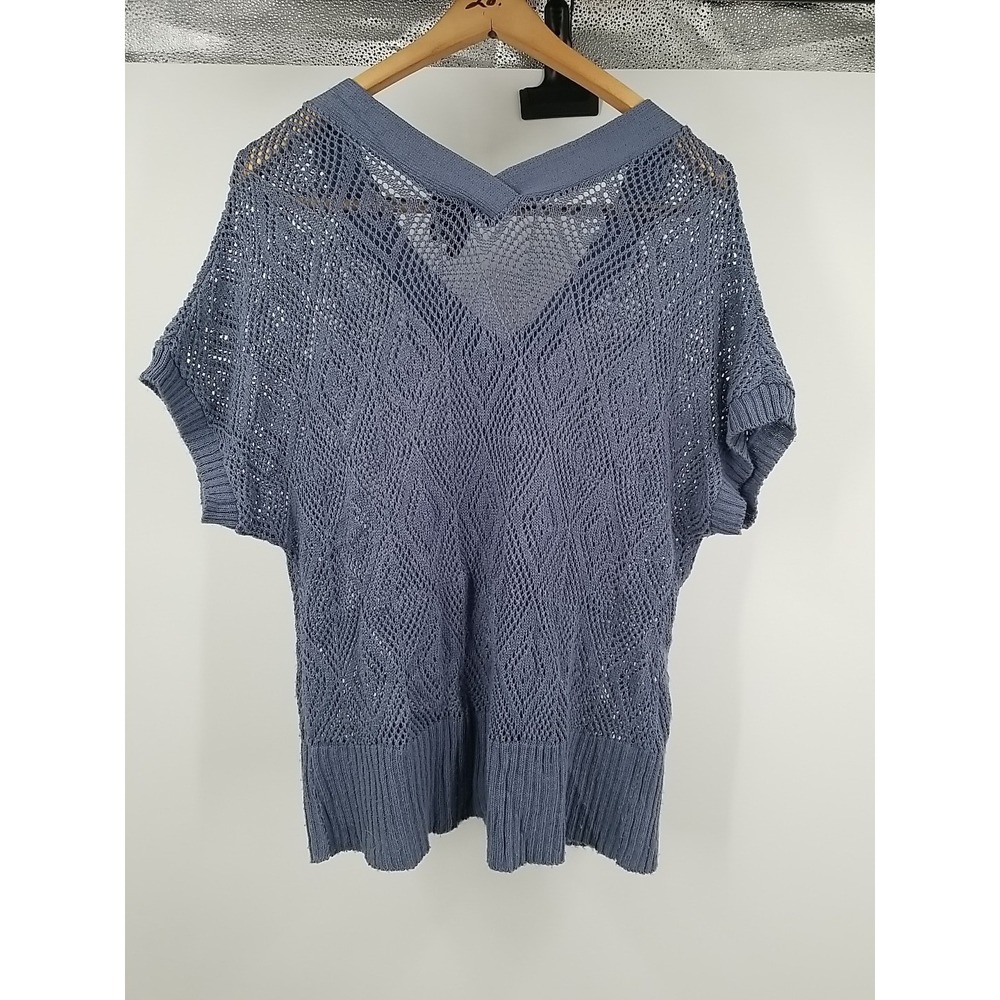 New Directions Womans Blue‎ XL Lace Cardigan Closed Pull Over - Picture 5 of 5